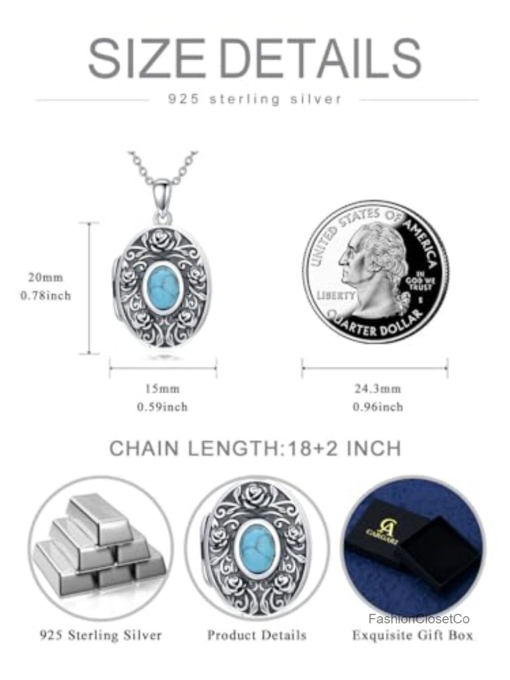 925 Sterling Silver Photo Locket Necklace, Dainty Oval Memorial Jewelry, Gift - Picture 3 of 6